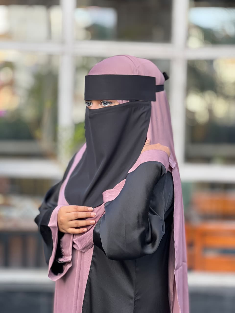 Contrast Overcoat Abaya